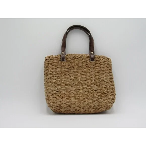 Lord & Taylor Purse Straw Rattan Handbag Retro Flowers Vacation Floral 90s VTG - Picture 2 of 16